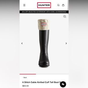 ⭐️ Hunter Boot Socks Tall Rain Boot Warm Lining